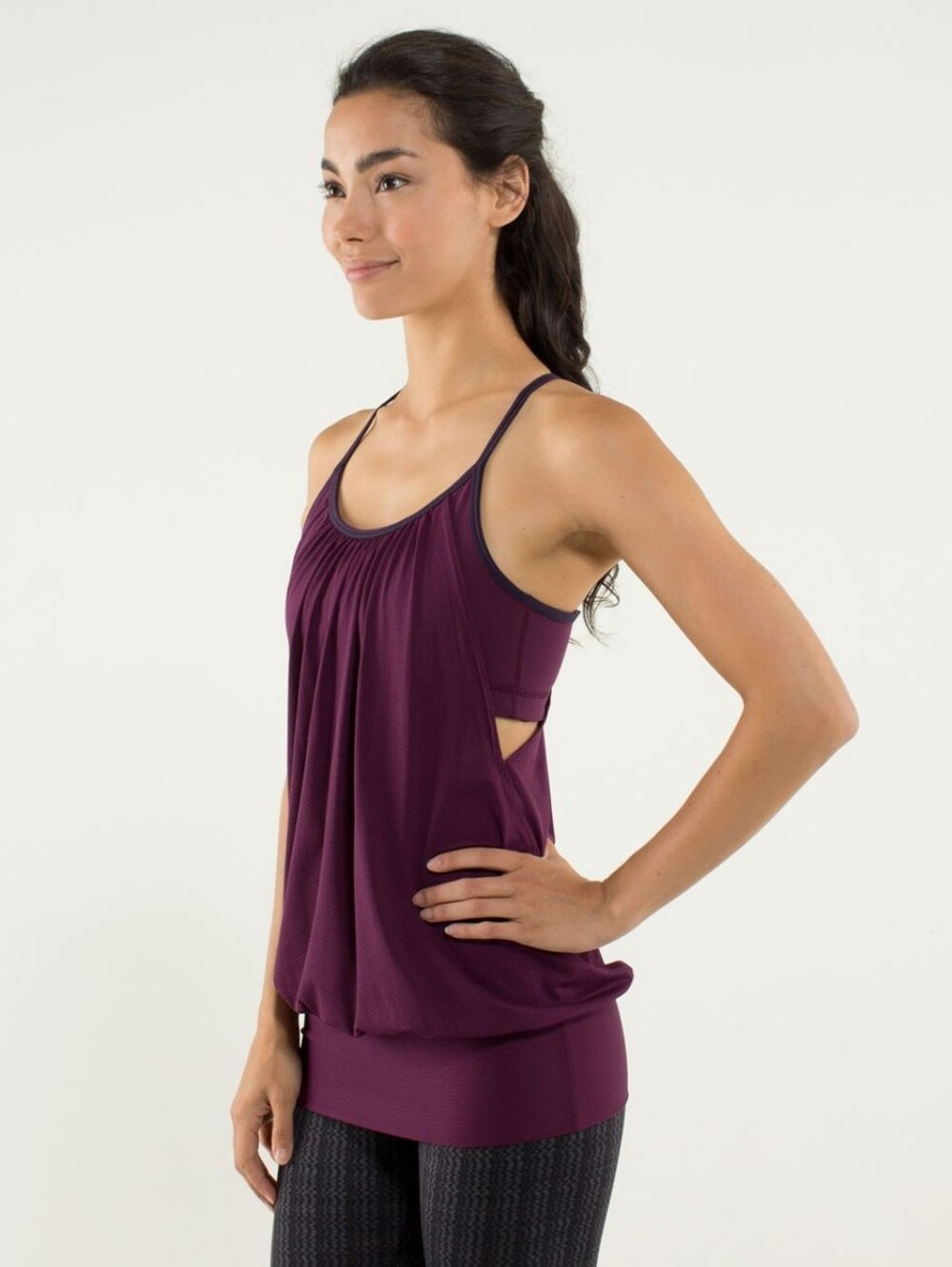 Lululemon No Limits Tank Plum / Hyper Stripe Plum